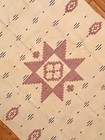 Historic Mexican Serape Blanket W  Super Fine Red   Blue Designs On Yellow-ivory