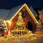 350 Led Outdoor Waterfall String Lights Christmas Tree Waterproof Garden Decor