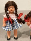 Vintage Miniature Twins Girl Doll 3    Dollhouse 1950s Lot Eyes Open Close Braids
