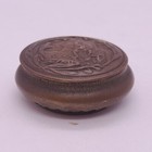 Very Rare Antique 1900   s Art-nouveau Small Brass Compact Powder W mirror
