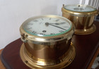 Schatz Royal Mariner Clock barometer Germany Mechanical Vtg With Key Bell