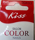 Kiss Salon Color Nails Plum  Glue On Short Length  Square Shape