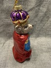 Blown Glass Mouse King Ornament 5    Vintage