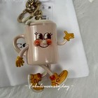 Coach Coffee Cup Bag Charm Lil Miss Jo In Resin With Key Ring Nwt