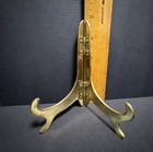 Vintage Brass Plate Easel Folding Picture   Book Display Stand 4 75   