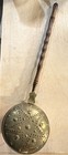 Authentic 1800s Brass Star-pierced Bed Warmer     Primitive Copper Hearth Decor