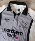 2010 Newcastle Falcons Rugby Union Shirt Jersey Grey Cotton Traders Size L Mint