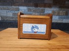 Vintage Wooden Recipe Box   From The 1980s  Ceramic Tile W goose style Farmhouse