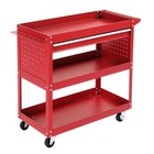 3-tier Rolling Tool Cart  Heavy Duty Metal Utility Cart   Tool Storage Organizer
