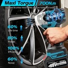 Cordless Impact Wrench 1 2  700nm High Torque Brushless Drill W  Li-ion Battery