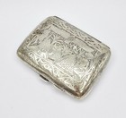 Antique Ancient Egyptian Design Silver Plated Cigarette Case C1920