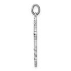 Sterling Silver Platinum-plated With Black Epoxy Cross Pendant 1 1gm L-25 Mm