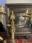 Pair French Louis Xv Style Brass Wall Sconces 2 Arm Victorian Gothic Antique Vtg