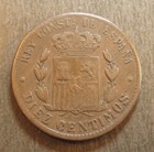 1879 Om  Spain 10 Centimos -   Doubled Die Reverse   Ddr Error -  p4505 