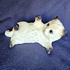 Vtg Hagen Renaker Persian Kitten Cat Playful White Blue Eyes Brown Paws 6 In