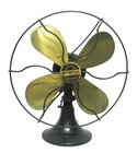 Antique 8-inch Super Blue Line Vintage Oscillating Electric Fan - Brass
