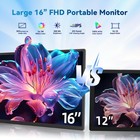 Bkvoo Portable Monitor 16 1200p Fhd Laptop Screen Extender Horizontal Vertical