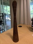 Vintage India Brass Vase 16  Hand Engraved Floral - Mid Century