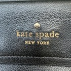 Kate Spade New York Black Pebbled Leather Wristlet Zip Clutch Striped Strap S362