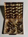 Vintage 5th Avenue Makeup Compact Cosmetic Gold Tone W Rhinestone Dollar Design