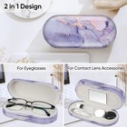 2 In 1 Lens Case And Eyeglasses Case  Double Sided Portable Eyeglasses Travel   