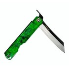 Higonokami Folding Knife   Hisui Blue Paper Steel  Black Back  jade Color Handle