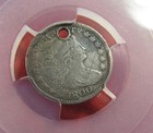 1800 H10c Pcgs Vf  detail   Holed  Rare Date In Any Condition grade   726195 