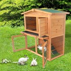 40  Wooden Rabbit Hutch Chicken Coop Small Pet House Bunny Cage W ramp Run