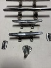 2 Pair Of Antique Vintage Chrome Finish Brass   Stainlesboat Cleats   Hook