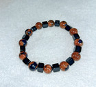 1 Handmade Stretchy Bracelet Goldstone And Black Size 6 5
