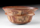 Authentic Pre-columbian Maya Ca  600-900 Ce Polychrome Bowl Avian   Monkey God