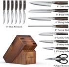 Yatoshi 15 Piece Knife Block Set - Pro Kitchen Knife Set Ultra Sharp High Carbon