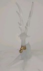 Silvestri Frosted Glass Reindeer Deer Figurine Brass Bell Vintage