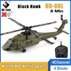 Wltoys K170 Rc Helicopter Uh-60l Black Hawk Brushless 6-axis 4ch Remote Control