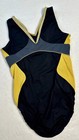 Under Armour Gk Elite Gymnastics Leotard Yellow Black Gray Sporty Usa Ua Sz  Am