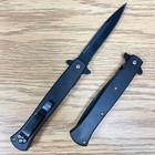 9  Black Tactical Stiletto Frosted Spring Assist Open Blade Folding Pocket Knife