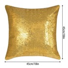 Gold Square Sequin Decorative Throw Pillow Covers Cushion Case For Chair Couc   