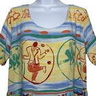 Vintage 90s Jams World Hattie Dress Sz L Multi Print Juggling Cats Xo Patchwork