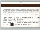 Vintage 1997 Walt Disney World Park Hopper Ticket