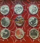 2017 Marvel Trading 9 Silver Coins Thanos  Black Panther  Venom  Thor  Wolverine