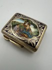 Vintage Sterling enamel Pillbox Italy