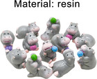 12pcs Mini Hippo Play Balls Figurines Miniature Hippopotamus Figures Resin Zoo 