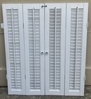 31  Tall X 27   Wide Wood Interior Louver Plantation Window Shutters Vtg