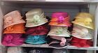 Bow Flower Sinamay Kentucky Derby Wedding Hat Church Wide Brim Dressy Bucket