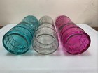 Vintage-style 13 deco Embossed Textured Glass Cork Bottles Pink Clear Blue