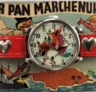 1950s Vintage Peter Pan Red Toy Watch Germany Rotate Character Disney Prod Nos