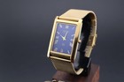 Rare Gold Blue Vintage Seiko Slim Quartz Men s Wrist Watch - Free Shipping