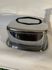Vintage Square Stainlesss Steel Cake Keeper Black Handle