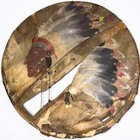 Antique 1870s Native American Indian Powwow Drum Primitive Music Artifact