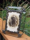 Sweet 1900 s Cute Little Boy Glass Framed Original Photo Rppc great Outfit 